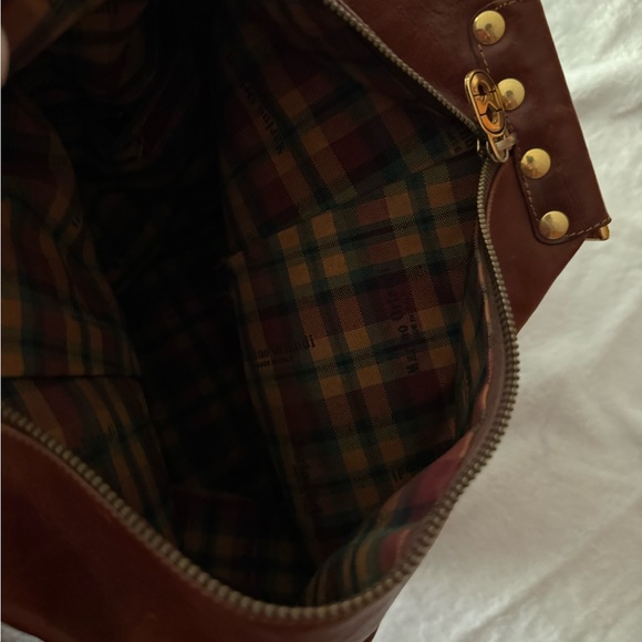 Marino Orlandi Embossed Leather Logo Sling Backpack Convertible Handbag - Picture 5 of 12